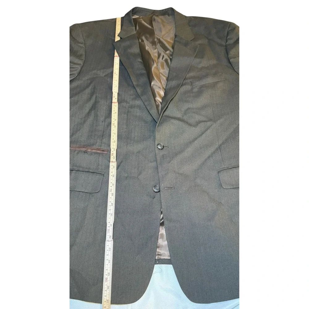 Oak Hill Blazer Sport Coat Herringbone Two Button‎ Brown Career Men's 54L